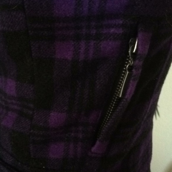 Jacket Sz SP Aeropostale purple/black plaid - Picture 4 of 7